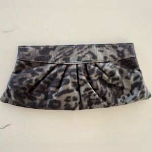 Lauren Merkin Grey Leopard Print
Pleated Clutch Water Resistant Technical Nylon